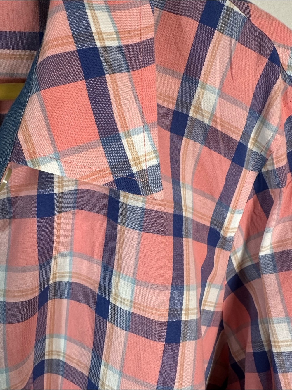 Talbots Pink and Blue Plaid Button-Down Shirt - Picture 5 of 10